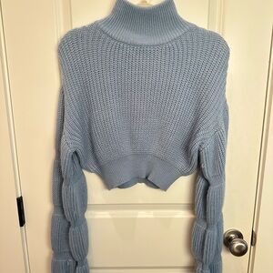 Women's Blue Turtleneck Sweater